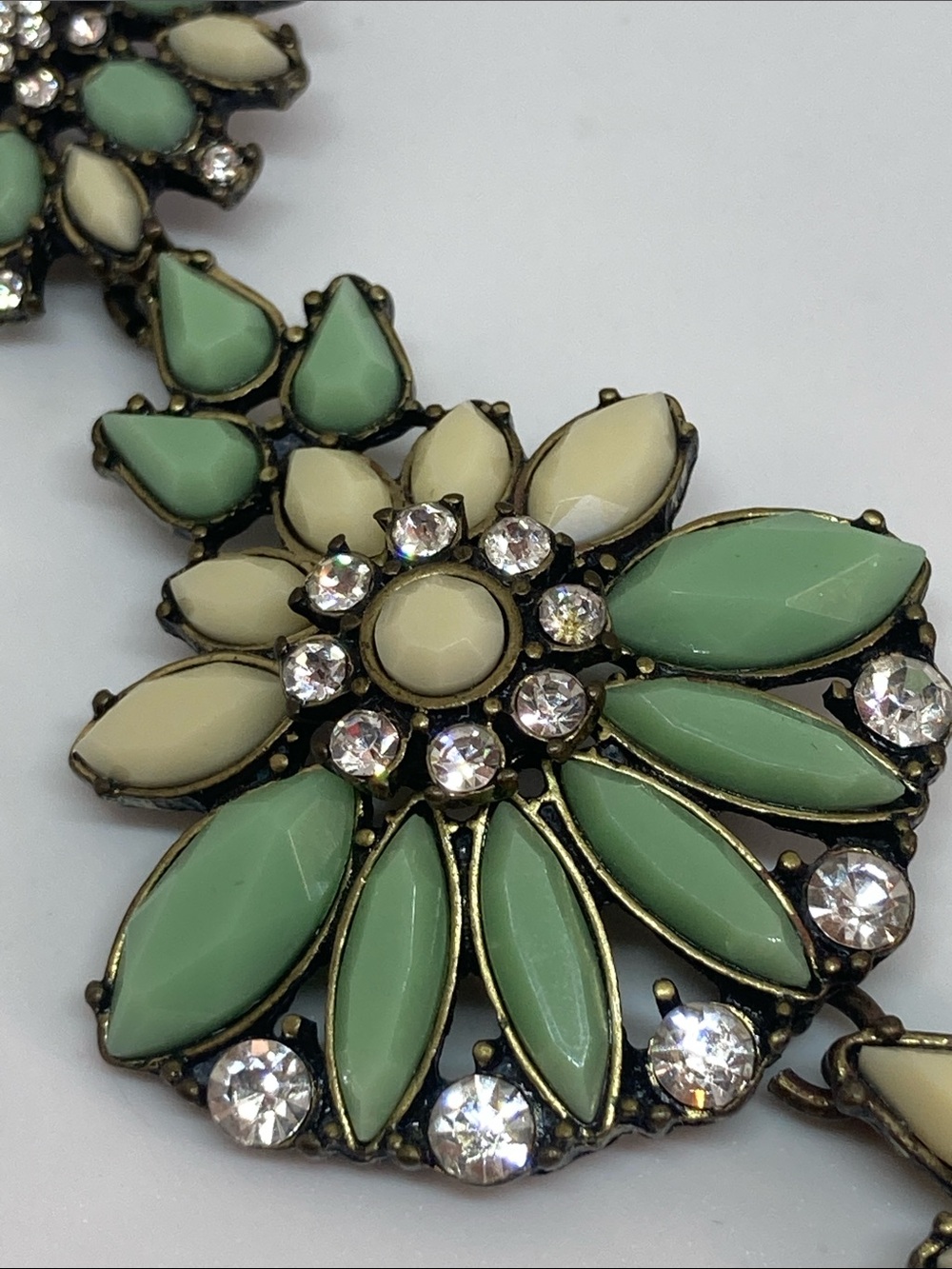 Mint Floral Statement Necklace for Women Chunky Bib Fashion Jewelry - Picture 7 of 7